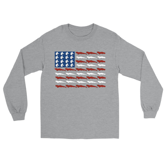 Our New Cajun American Flag Classic Unisex Long sleeve T-shirt