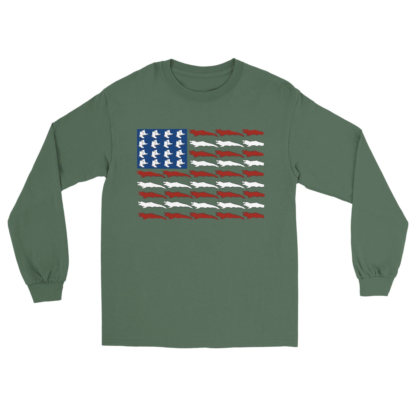 Our New Cajun American Flag Classic Unisex Long sleeve T-shirt